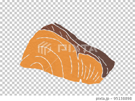 黃尾魚照燒插圖（印刷風格） 95138898