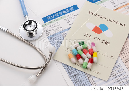 聴診器と薬　医療イメージ 95139824