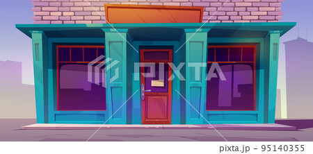 Shop facade, cafe, traditional store building 95140355