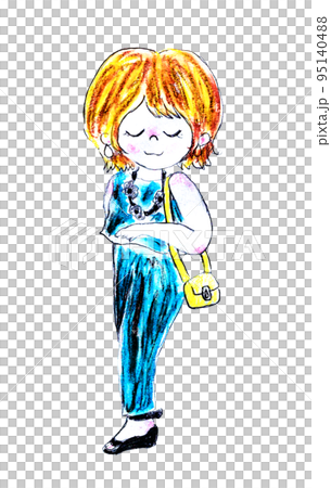 Setup adult girl fashion full body illustration Setup adult girl fashion full body illustration 95140488