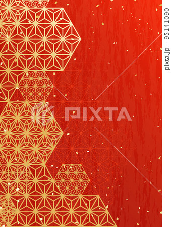 麻の葉模様　和風背景素材 95141090