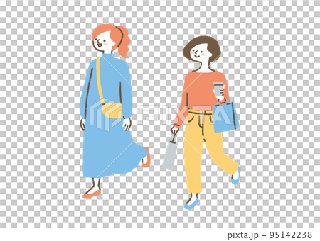 Two women going shopping _ color Two women going shopping _ color 95142238