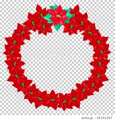frame made of red watercolor poinsettia frame made of red watercolor poinsettia 95142267