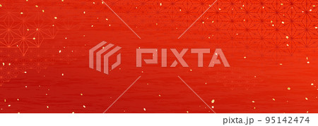 麻の葉模様　和風背景素材 95142474