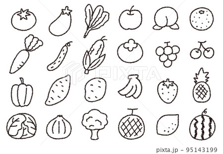 クレヨン素材 野菜フルーツセット クレヨン素材 野菜フルーツセット 95143199