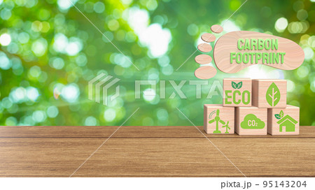 The  carbon footprint for eco concept 3d rendering 95143204