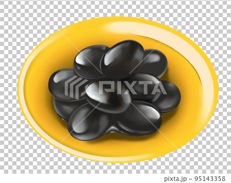 黒豆の蜜煮のリアルなテイストの手描きイラスト 95143358