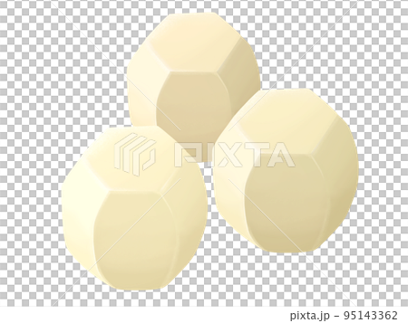 六角去皮芋頭白色背景的真實味道的手繪插圖 95143362