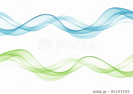 Blue and green transparent abstract wave background. Design element. 95143505