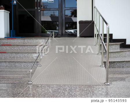 A ramp for disabled people going up and down in the hospital. A ramp for disabled people going up and down in the hospital. 95143593