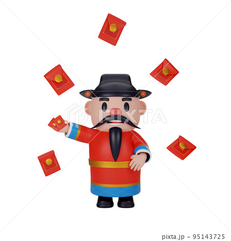 3d rendering of god of wealth chinese new year concept 3d rendering of god of wealth chinese new year concept 95143725
