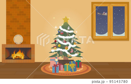 クリスマスツリーのある部屋 95143780