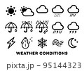 シンプルなお天気マークセット 95144323