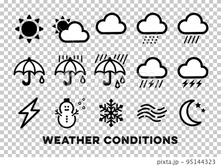 シンプルなお天気マークセット 95144323