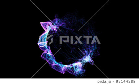 3D rendering cosmic energy strings. Energy flows in the form of thin bright elements 3D rendering cosmic energy strings. Energy flows in the form of thin bright elements 95144588