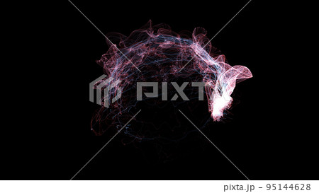 3D rendering cosmic energy strings. Energy flows in the form of thin bright elements 95144628