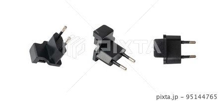 Black Europlug Type C Isolated Black Europlug Type C Isolated 95144765