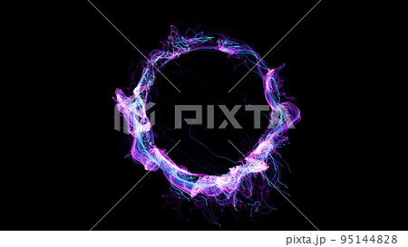 3D rendering cosmic energy strings. Energy flows in the form of thin bright elements 95144828