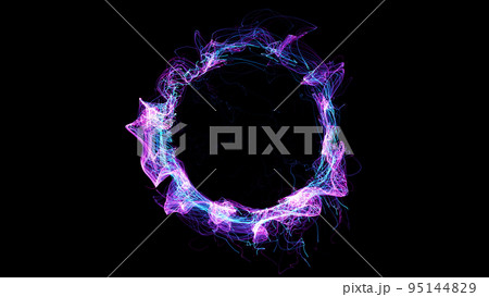 3D rendering cosmic energy strings. Energy flows in the form of thin bright elements 95144829