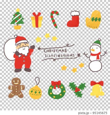 クリスマス 手描き イラストセットのイラスト素材 [95145675] - PIXTA