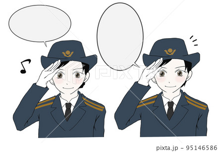 敬礼をする自衛隊員2人のイラスト 敬礼をする自衛隊員2人のイラスト 95146586