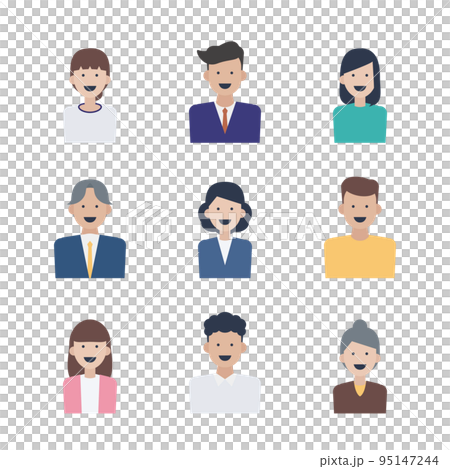 アイコンセット｜笑顔の人々 95147244