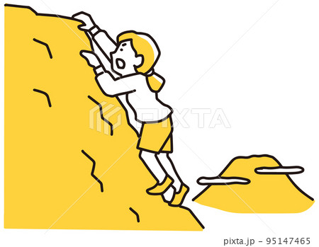 崖を上る女性 95147465