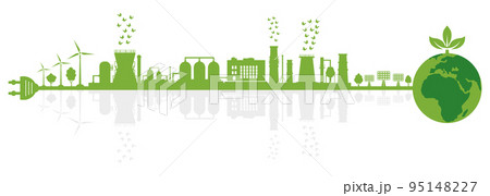 Environmentally friendly factory, planet earth. 95148227