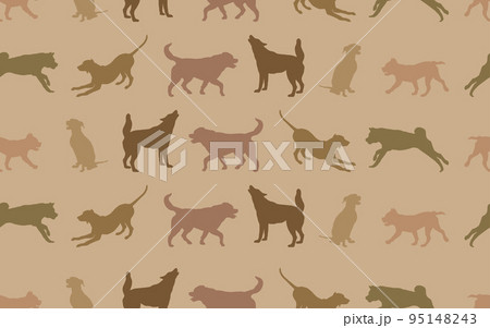 Seamless pattern. Silhouette dogs different breeds Seamless pattern. Silhouette dogs different breeds 95148243