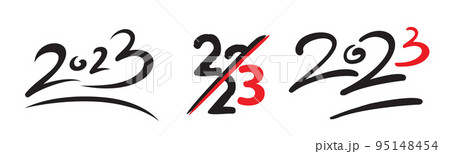 2023 Hand Drawn Vector Numbers, Sketch Calendar Design 95148454