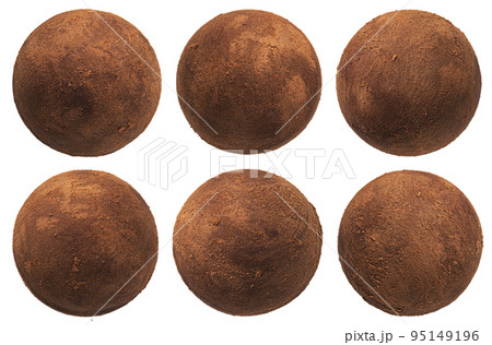 Chocolate truffles isolated on white background Chocolate truffles isolated on white background 95149196