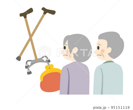 高齢者が杖を使用するためにお金を出す 95151119