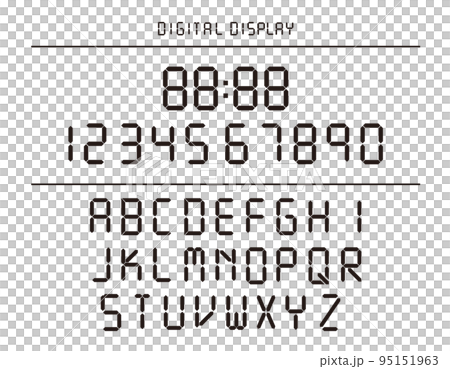 デジタル表示のアルファベット数字のベクターイラスト デジタル時計 デジタル表示のアルファベット数字のベクターイラスト デジタル時計 95151963