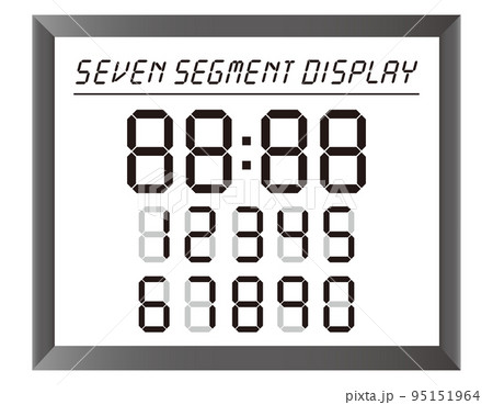 7セグメントのデジタル数字のイラスト　デジタル表示の数字のベクターイラスト 95151964