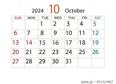 2024年カレンダー10月 2024年カレンダー10月 95152967