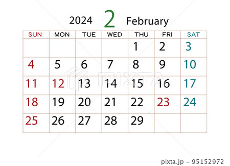 2024年カレンダー2月 95152972