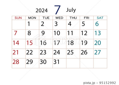2024年カレンダー7月 95152992