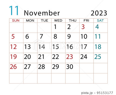 2023年カレンダー　11月	 95153177