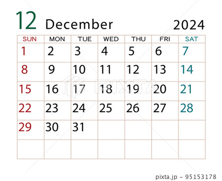 2024年カレンダー 12月 2024年カレンダー 12月 95153178