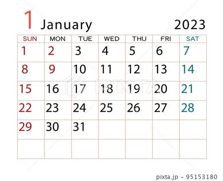 2023年カレンダー 1月 2023年カレンダー 1月 95153180