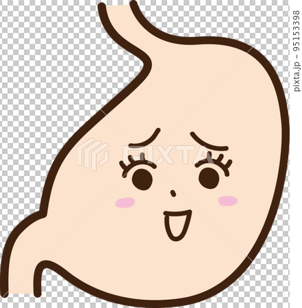 擬人化した胃袋の困った表情 擬人化した胃袋の困った表情 95153398