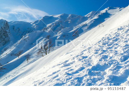 伯耆大山六合目から見上げる弥山と剣ヶ峰 95153487