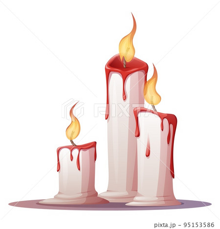 melted candle clipart with wind