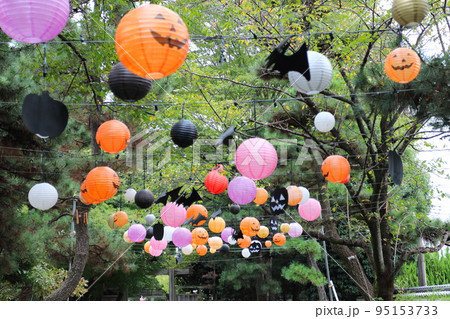 ハロウインのかぼちゃ収穫祭の提灯 95153733