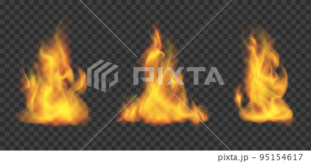Fire texture. Collection flame pattern isolated on transparent background Fire texture. Collection flame pattern isolated on transparent background 95154617