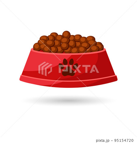 A bowl of dog food. Illustration, icon, vector 95154720