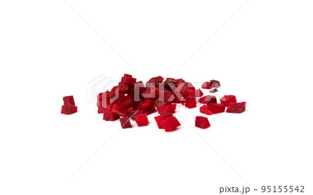 Beetroot Cubes Isolated 95155542