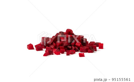 Beetroot Cubes Isolated 95155561