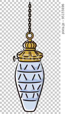 アンティークフロアランプのシンプル線画イラスト 95155696