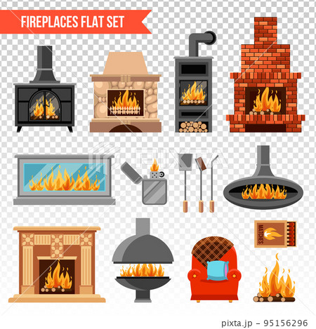Fireplaces Transparent Set 95156296